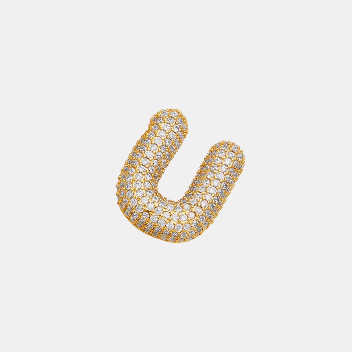 Gold Sparkle Bubble Letter Necklace L-U