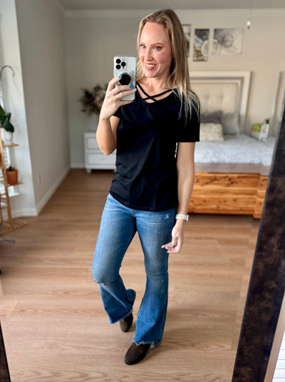 Brandi Crisscross Short Sleeve Top