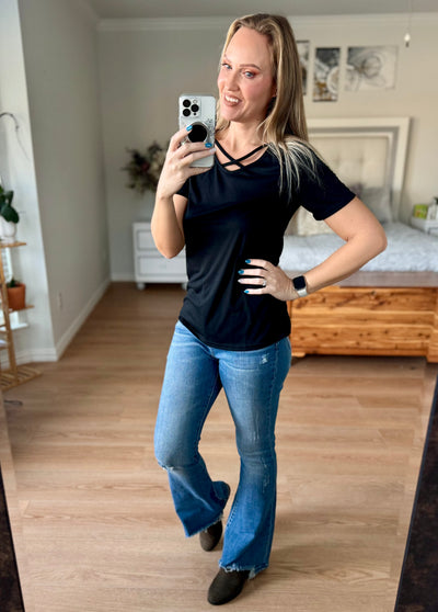 Brandi Crisscross Short Sleeve Top
