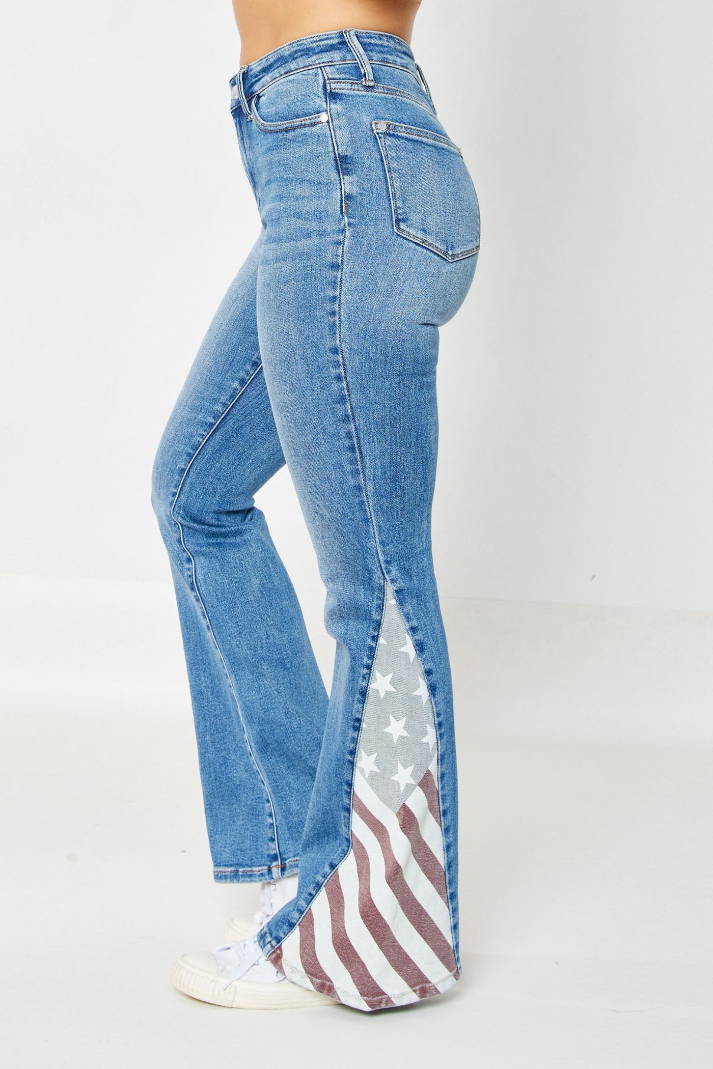 Miss Patriotic US Flag Judy Blue High Rise Denim Flares