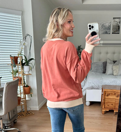 Ampersand Pink Breeze University Pullover Sweatshirt