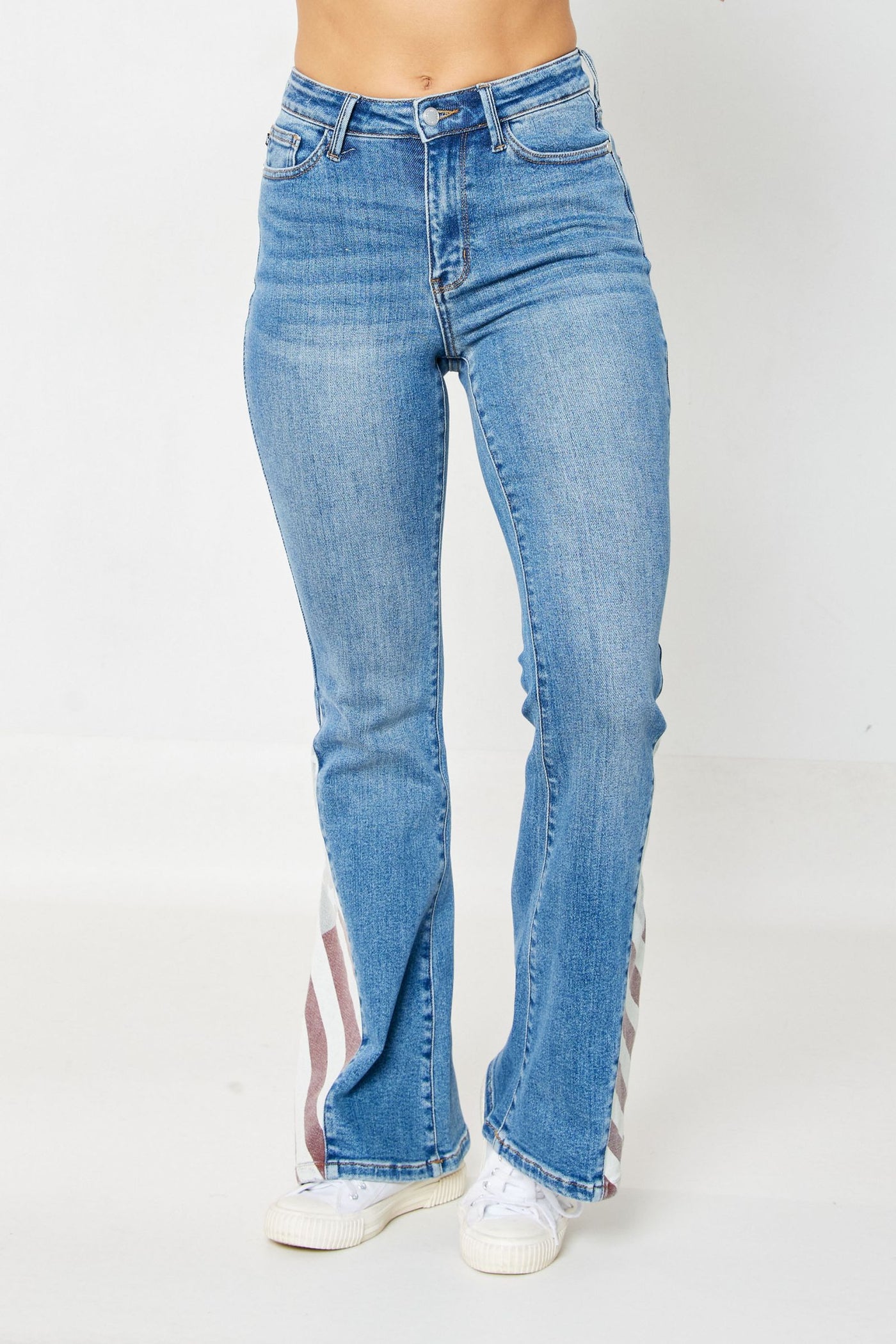 Miss Patriotic US Flag Judy Blue High Rise Denim Flares