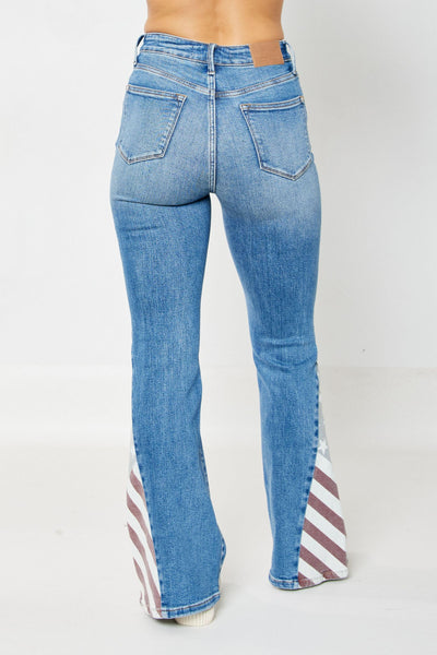 Miss Patriotic US Flag Judy Blue High Rise Denim Flares