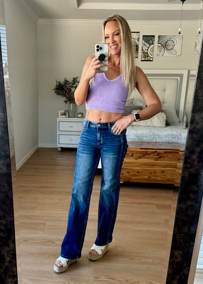 Johanna RISEN Mid Rise Straight Jeans