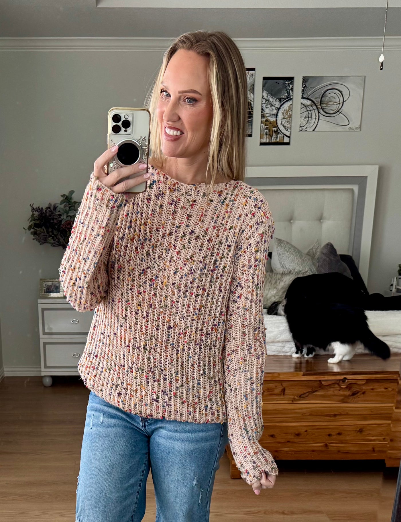 Miley Dot open back sweater