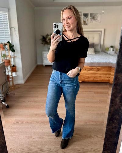 Brandi Crisscross Short Sleeve Top