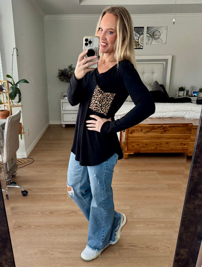 Zayla Leopard Pocket Tunic Top