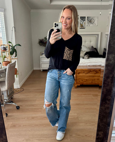 Zayla Leopard Pocket Tunic Top