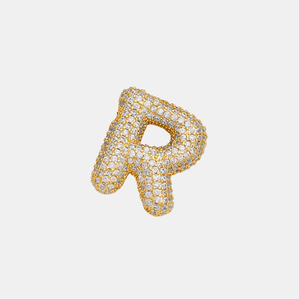 Gold Sparkle Bubble Letter Necklace L-U