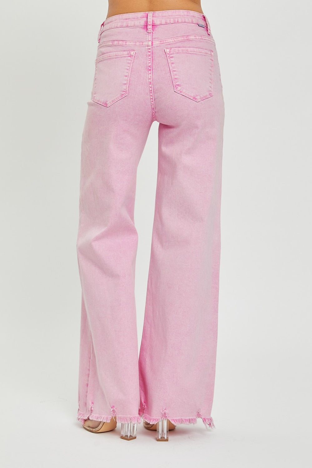 Paige Pink High Rise Wide Leg RISEN Jeans