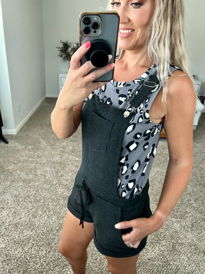 Daniela Leopard Print Round Neck Tank