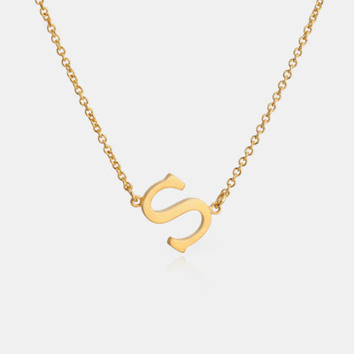Initial Letter Pendant Necklace (Q-V)