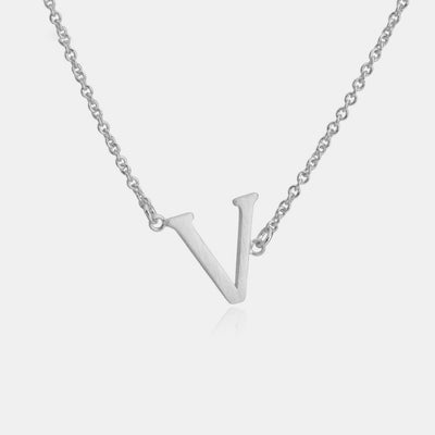Initial Letter Pendant Necklace (Q-V)