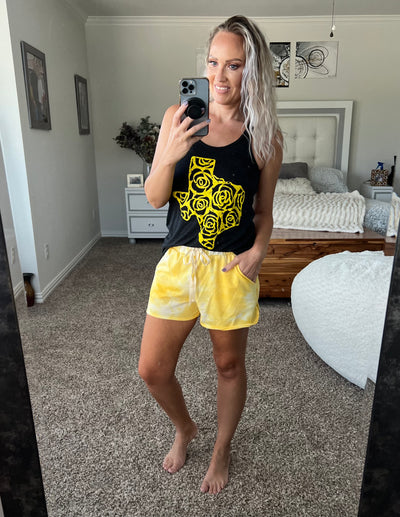 Yesenia Yellow Tie Dye Shorts