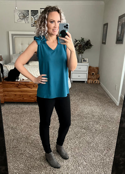 Ginny V-neck Ruffle Strap Dress Tank