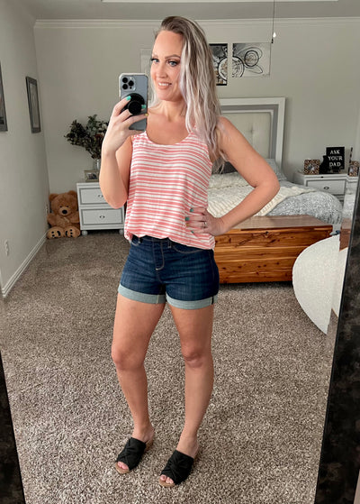 Shania striped tunic length tank