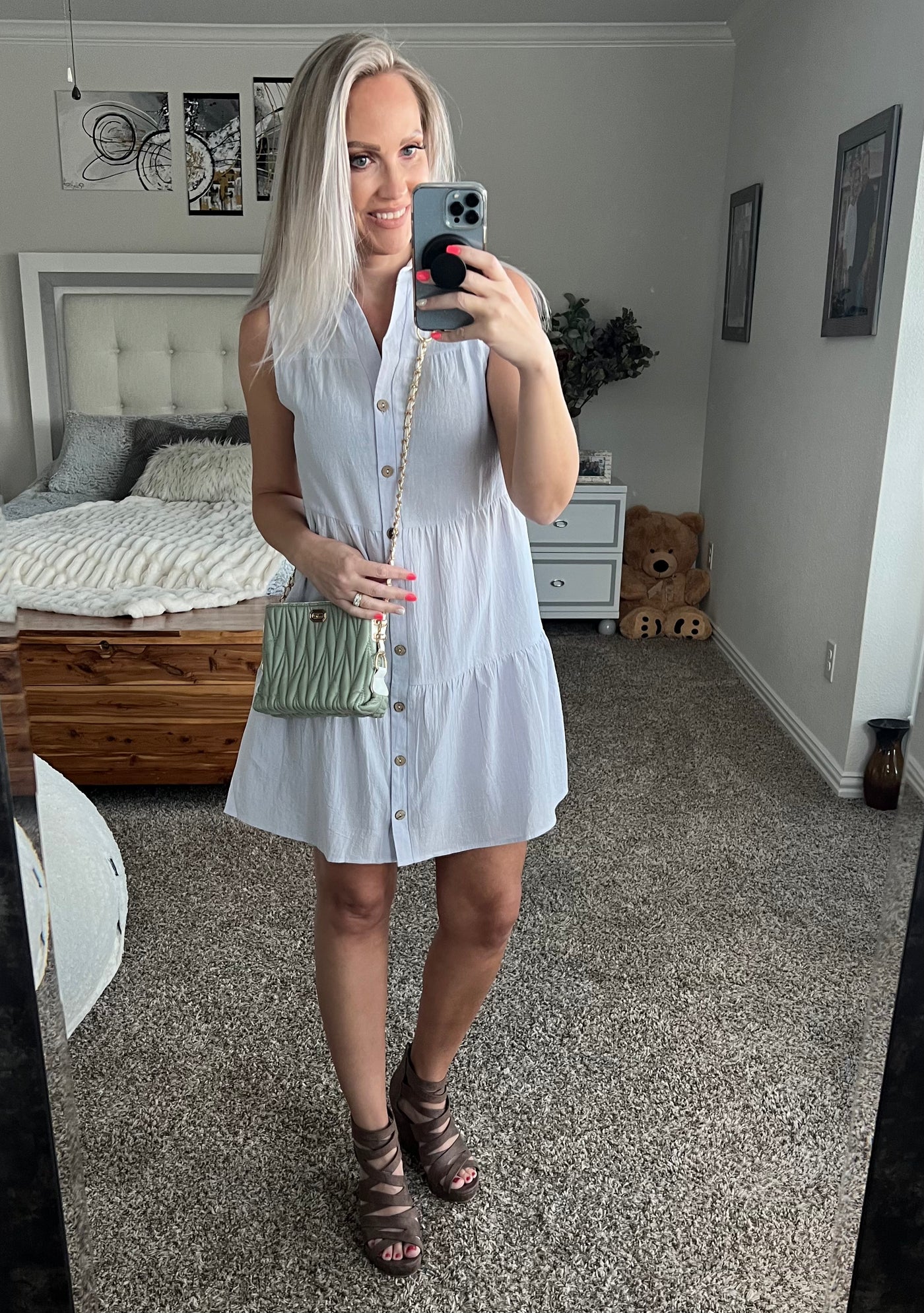 Victoria Linen Sleeveless Shirt Dress