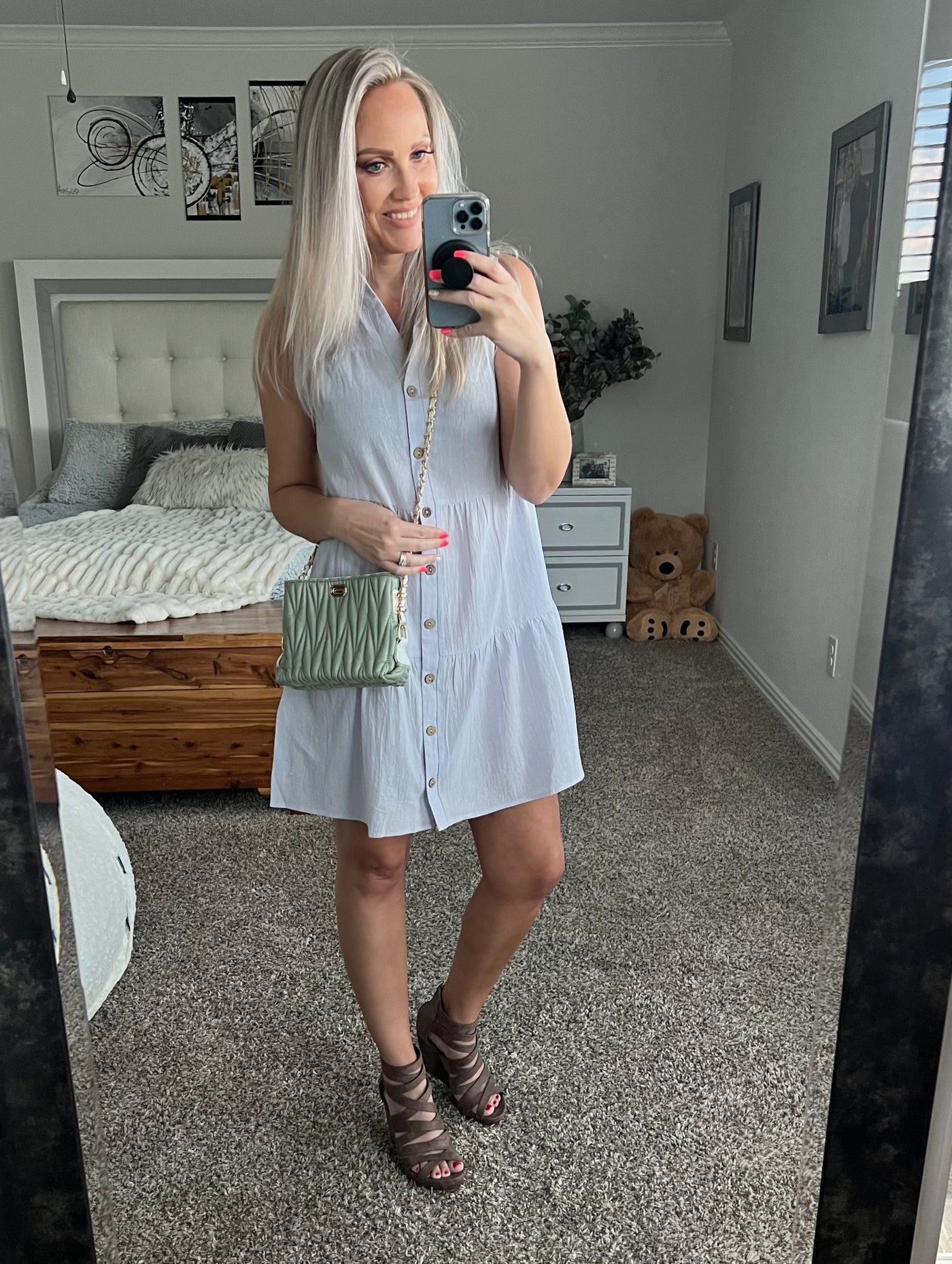 Victoria Linen Sleeveless Shirt Dress