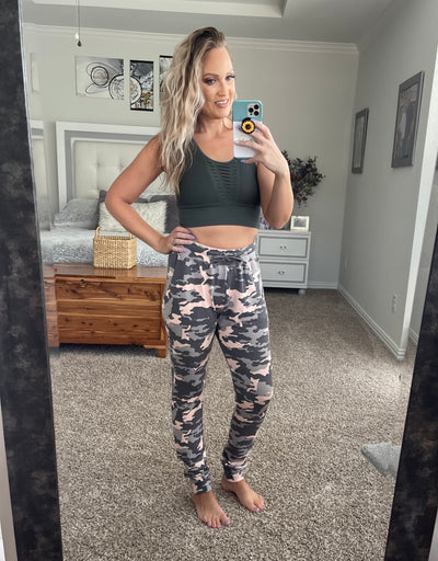 Charlotte Pink Camo Joggers