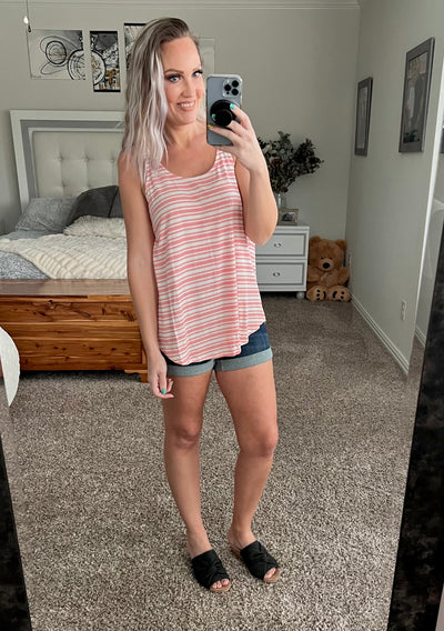 Shania striped tunic length tank