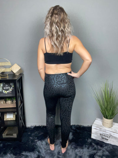 Black leopard leggings