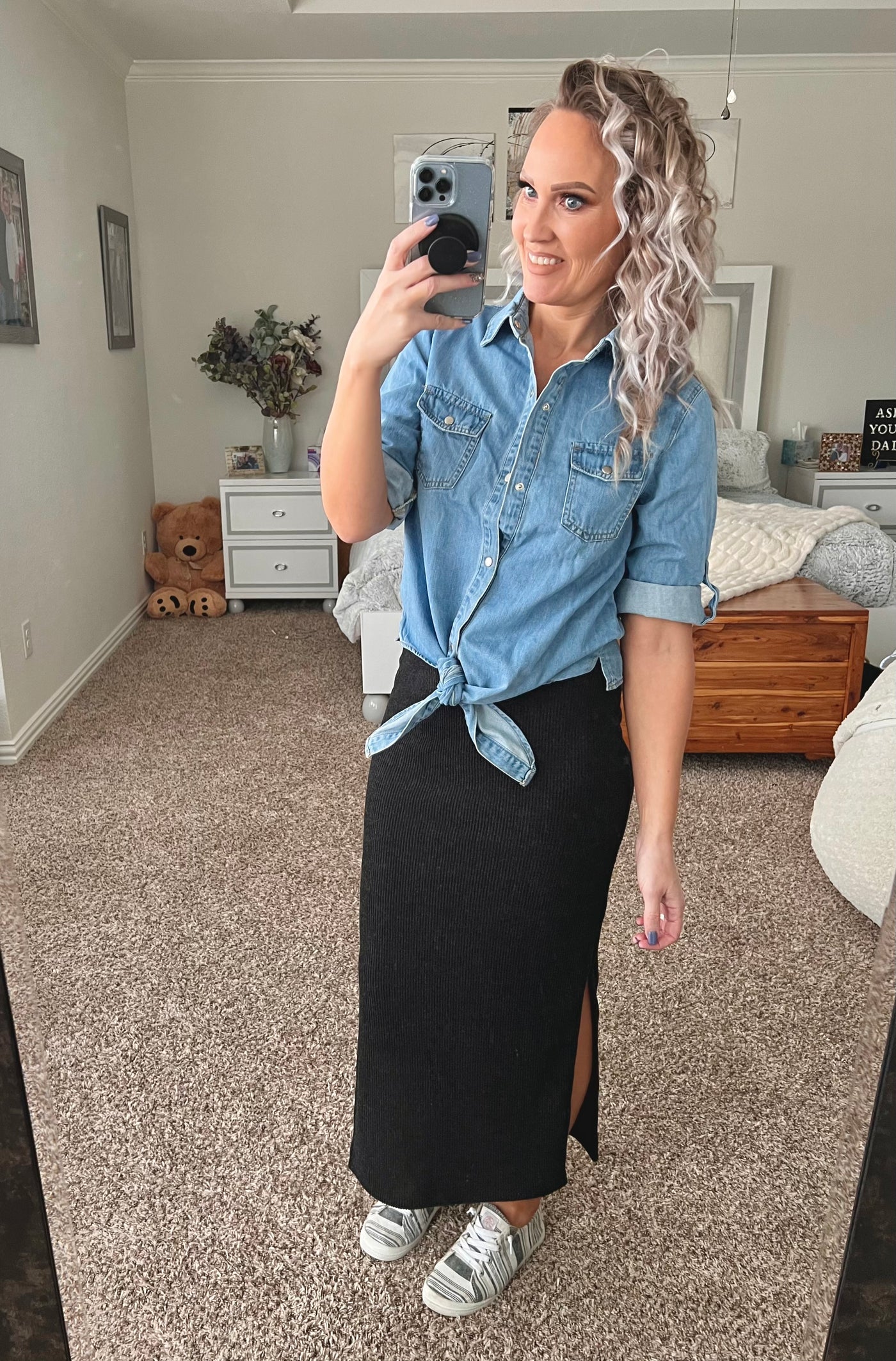 Jenna Denim button up top