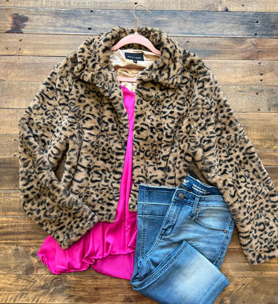 Beverly Hills Cheetah Faux Fur Jacket