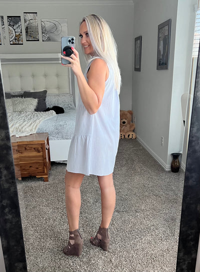 Victoria Linen Sleeveless Shirt Dress