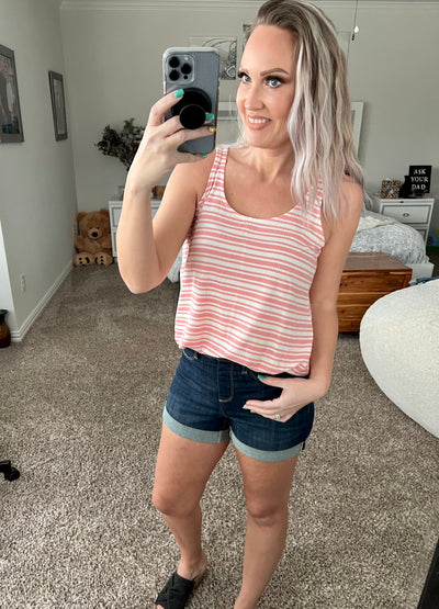 Shania striped tunic length tank