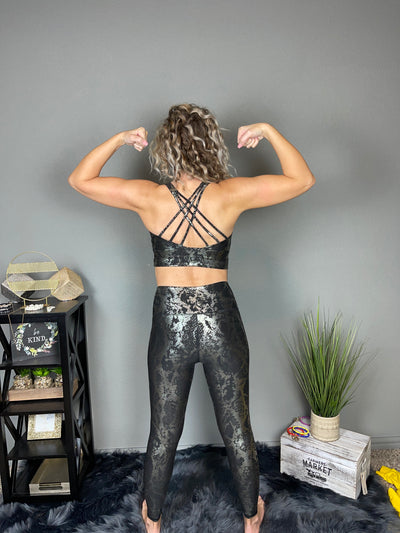 Foil Snakeskin Sports Bra