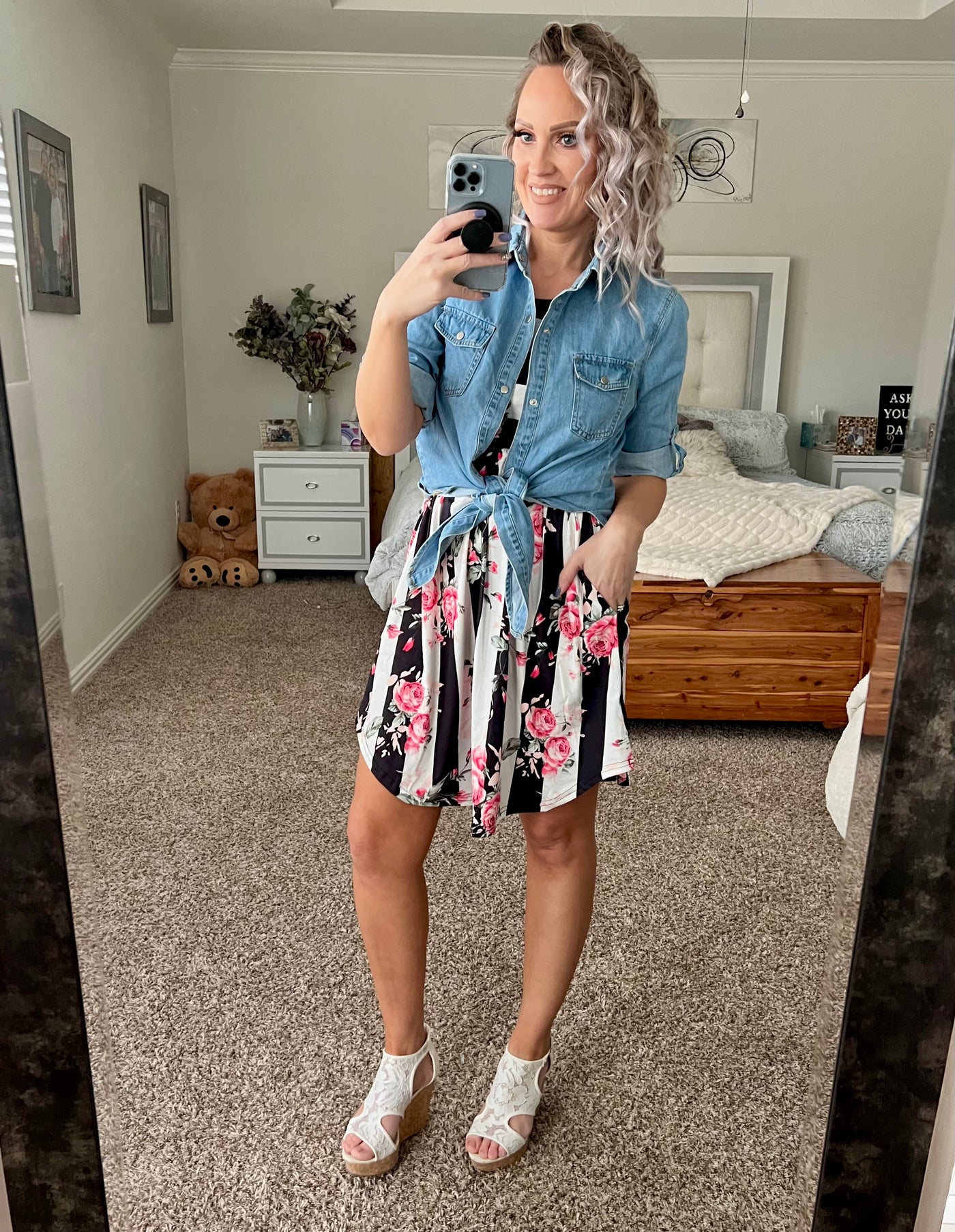 Jenna Denim button up top