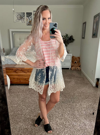 Shania striped tunic length tank