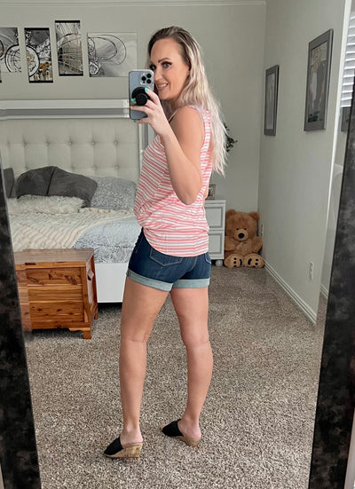 Shania striped tunic length tank