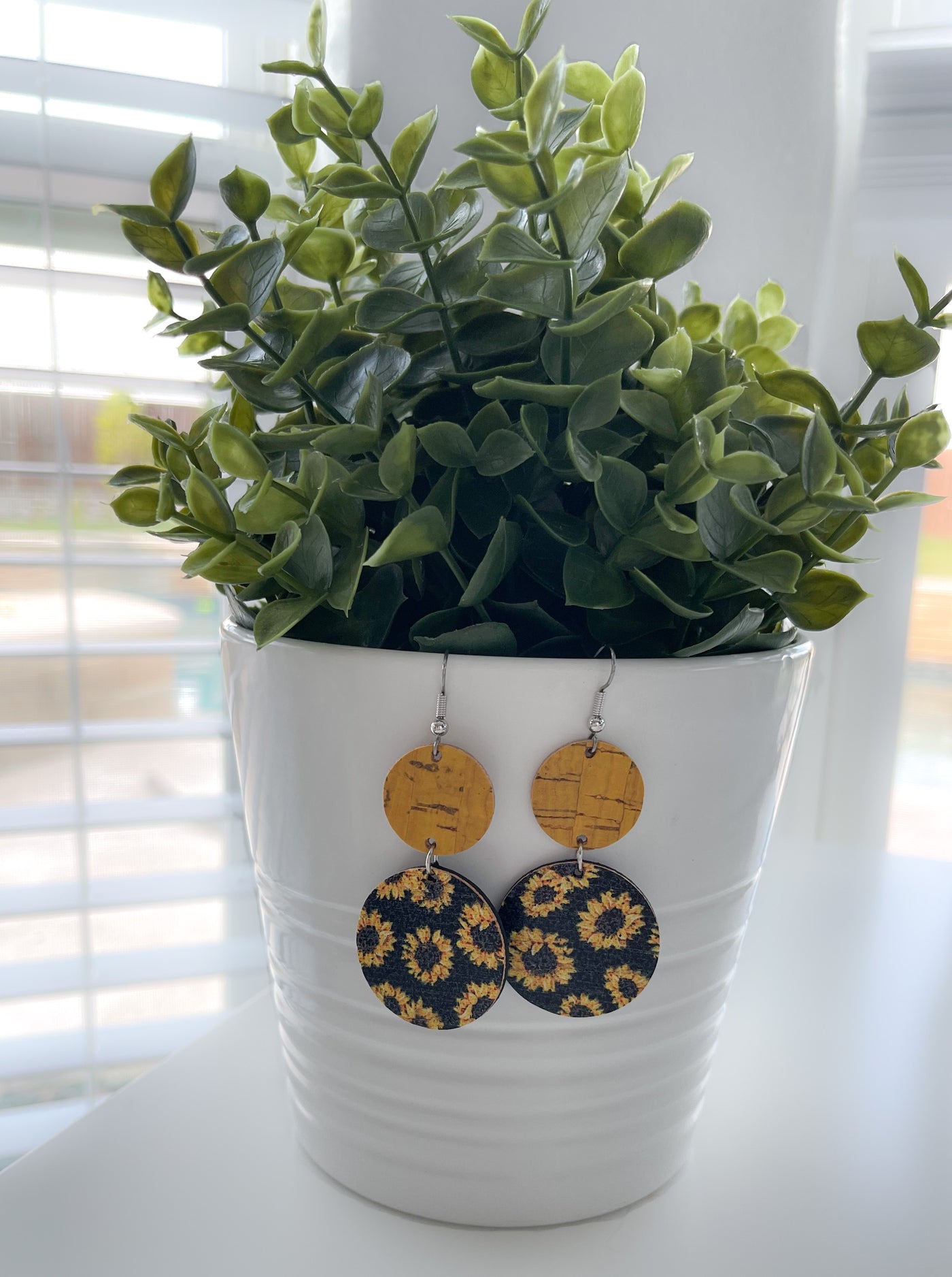 Sunflower Double Circle Earrings