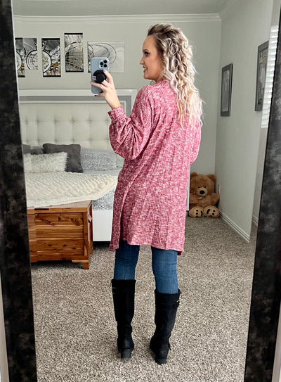 Rose Ribbed Cardigan