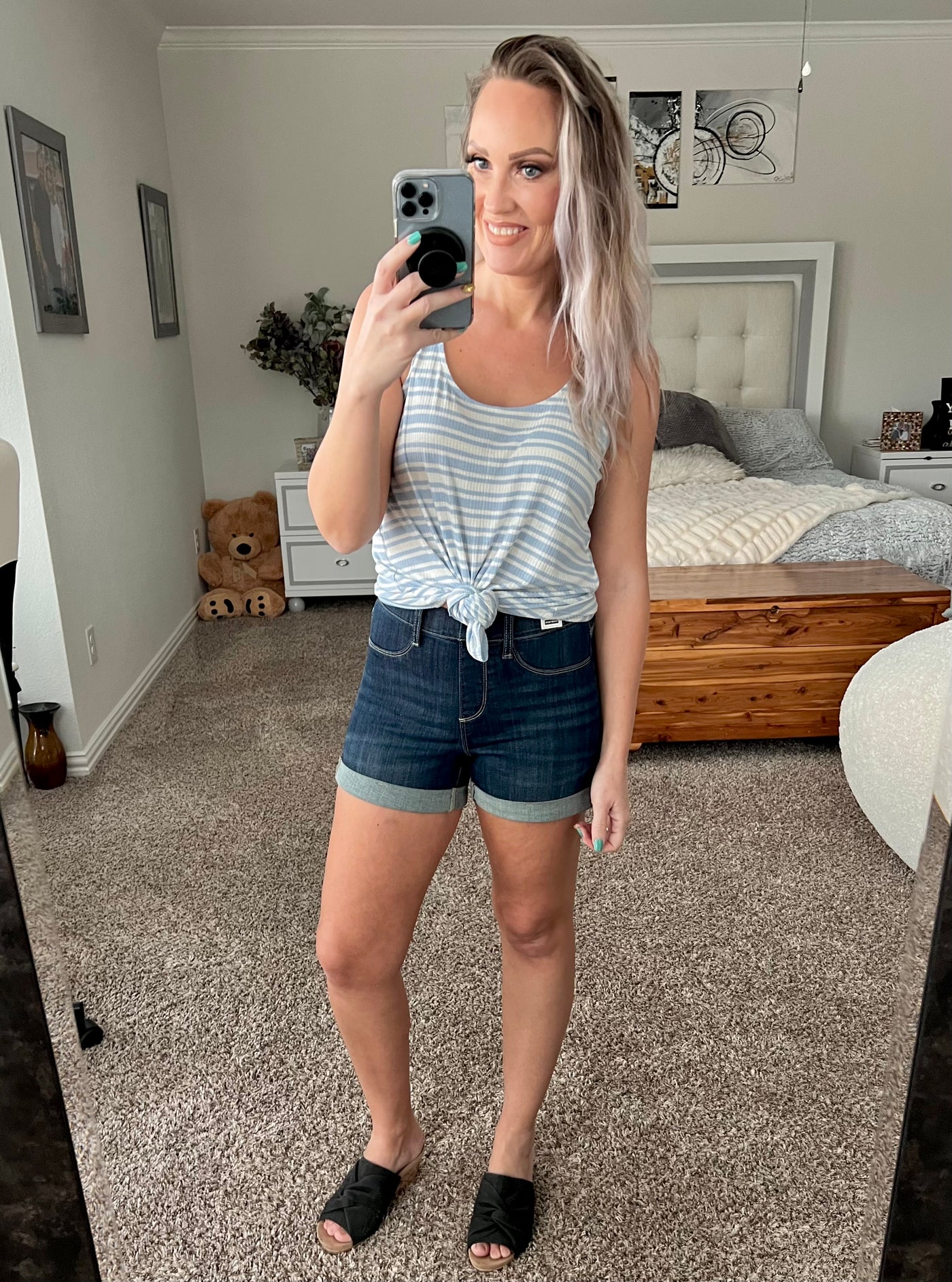 Shania striped tunic length tank