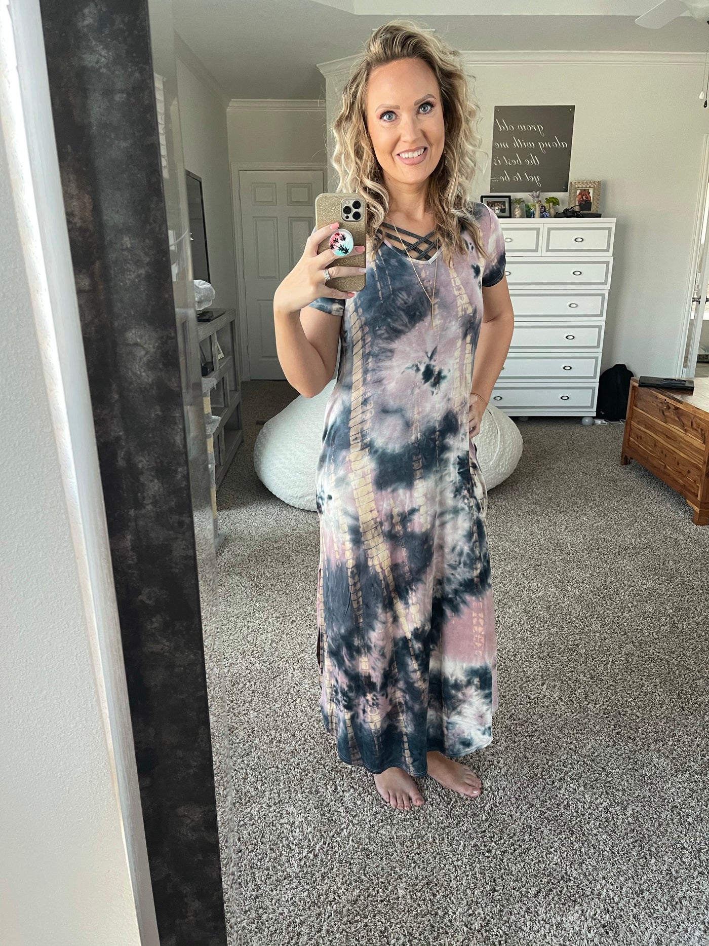 Tie dye maxi dress