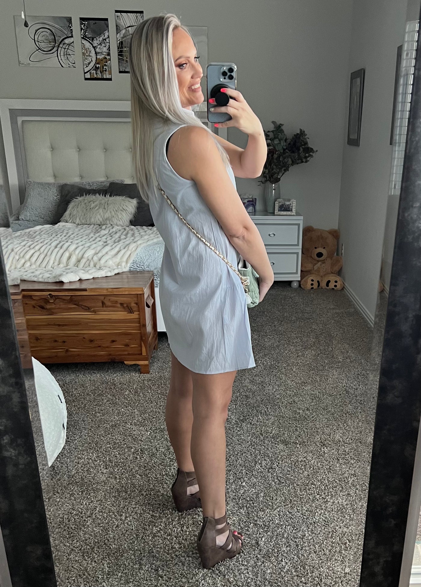 Victoria Linen Sleeveless Shirt Dress