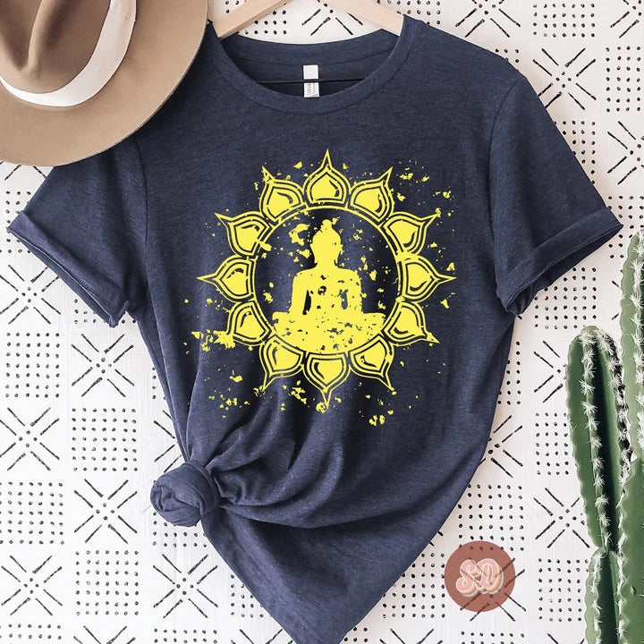 Yellow Mandala Yoga Graphic Top