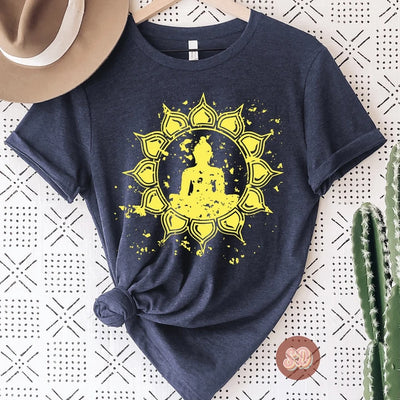 Yellow Mandala Yoga Graphic Top