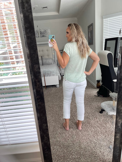 Saige Marled Cuffed Sleeve Top
