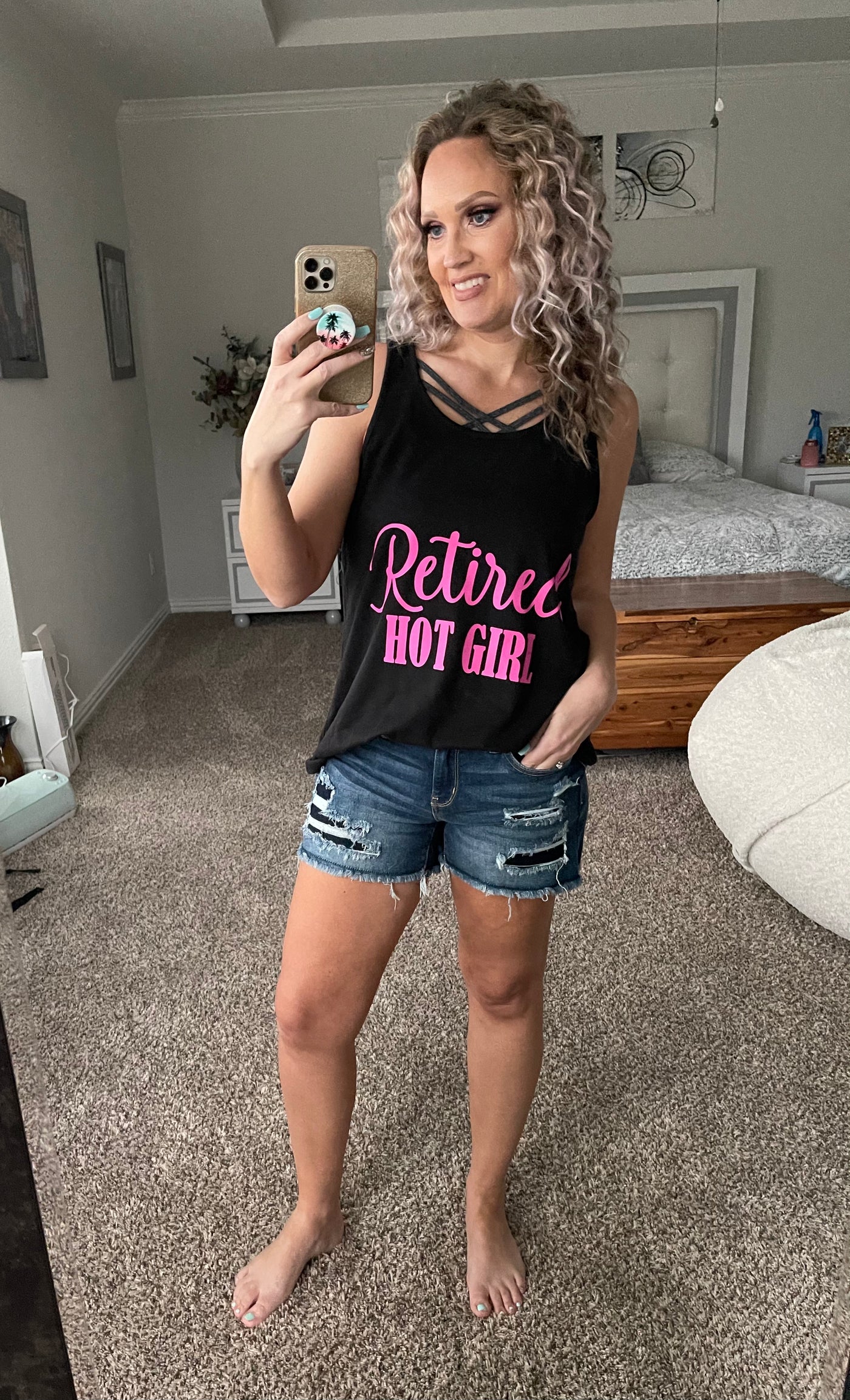 Retired Hot Girl Graphic top