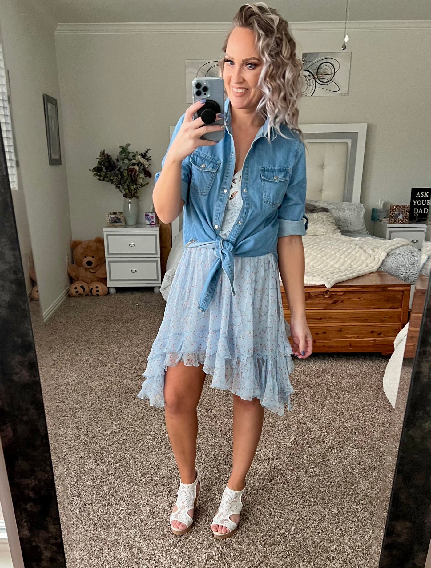 Jenna Denim button up top