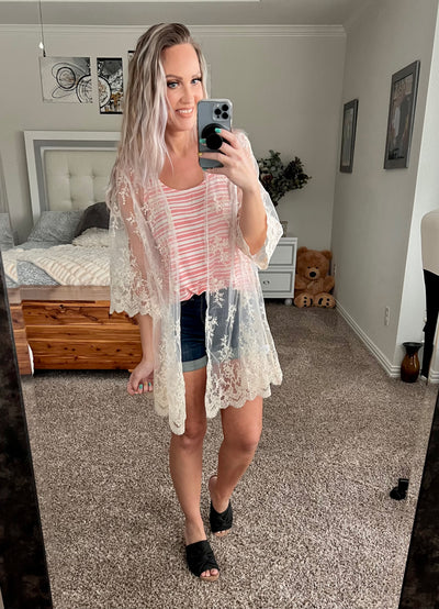 Shania striped tunic length tank