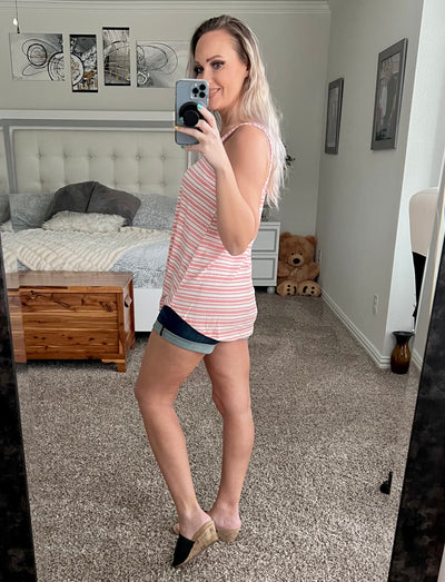 Shania striped tunic length tank