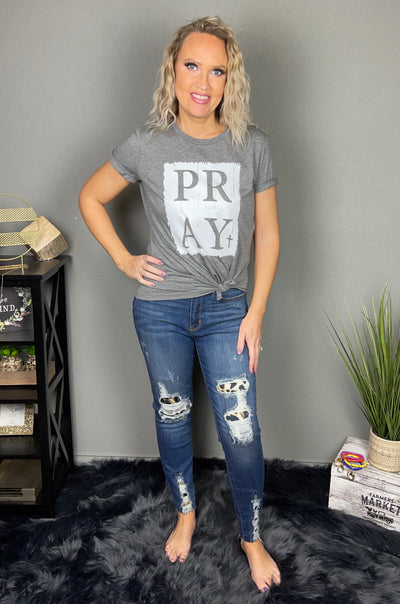 Distressed Pray Graphic top