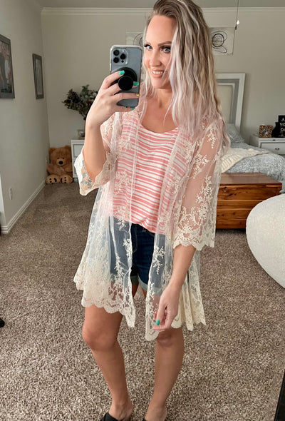 Shania striped tunic length tank