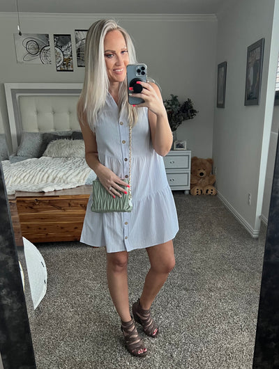 Victoria Linen Sleeveless Shirt Dress