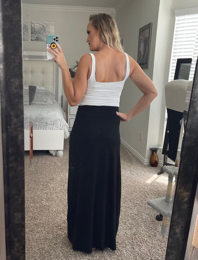White square neck tank