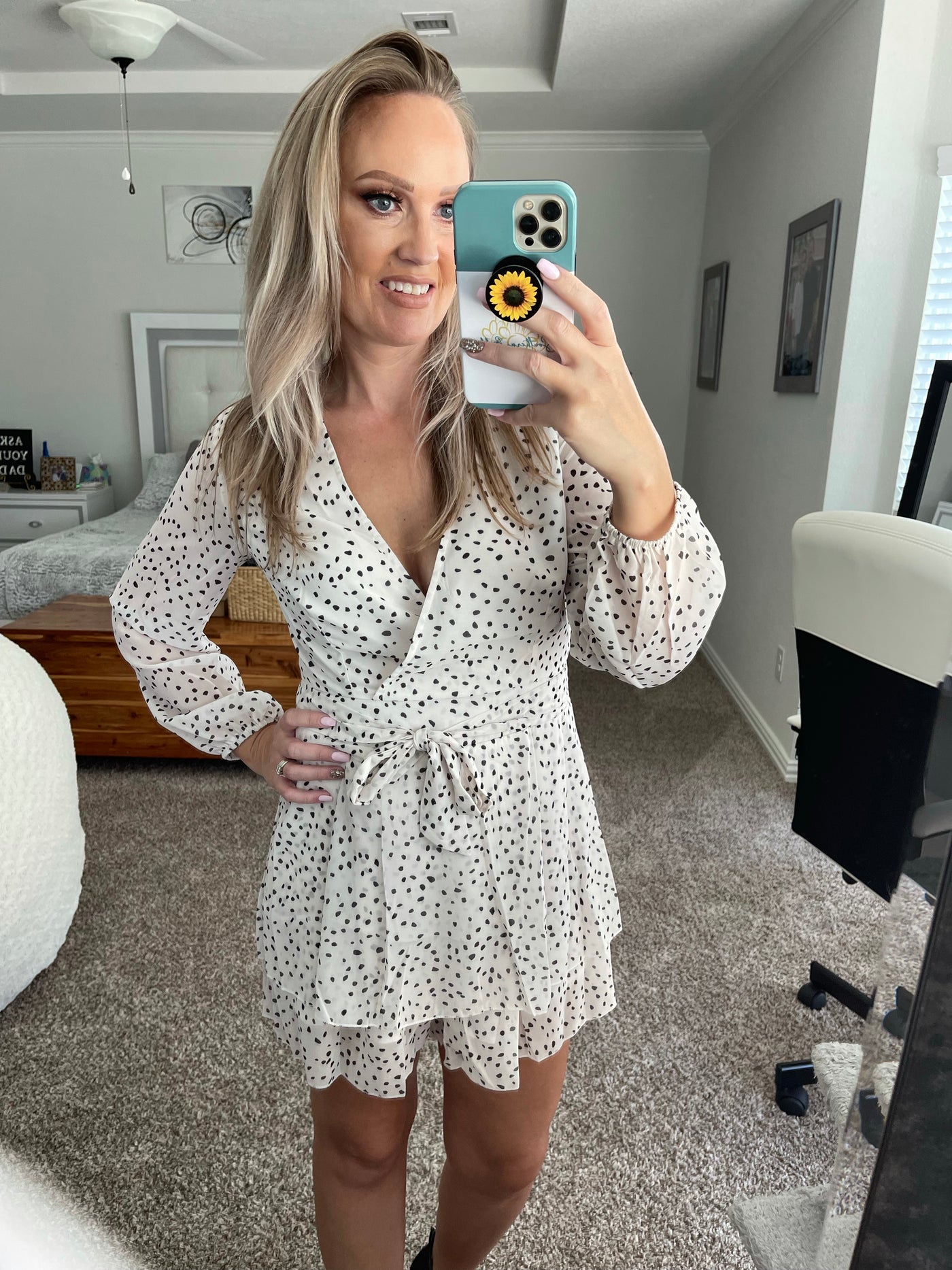 Vivian Spotted Tie Front Romper